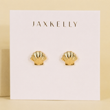 Seashell Gold Stud Earrings