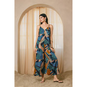 Palm Mirage Tie Back Detail Jumpsuit