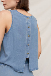 The Marina Denim Sleeveless Top