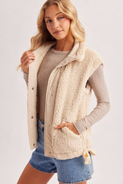 Hana Mock Neck Sherpa Vest