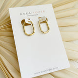 Skinny Gold Oval Hoop Earrings