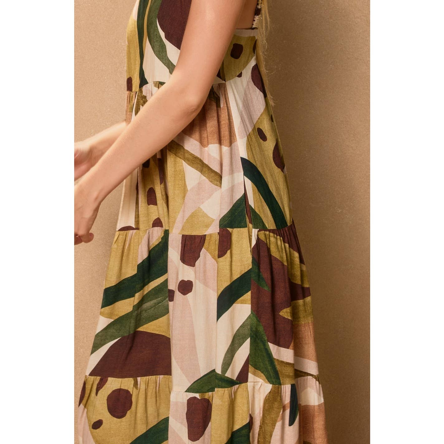 Coconut Grove Babydoll Tiered Maxi Dress