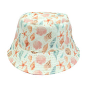 Sandy Seashells Pink Reversible Beach Baby Bucket Hat