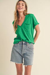 Zoie V-Neck Short Sleeve Top