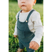 Charcoal Knit Pocket Overalls