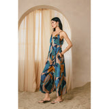 Palm Mirage Tie Back Detail Jumpsuit
