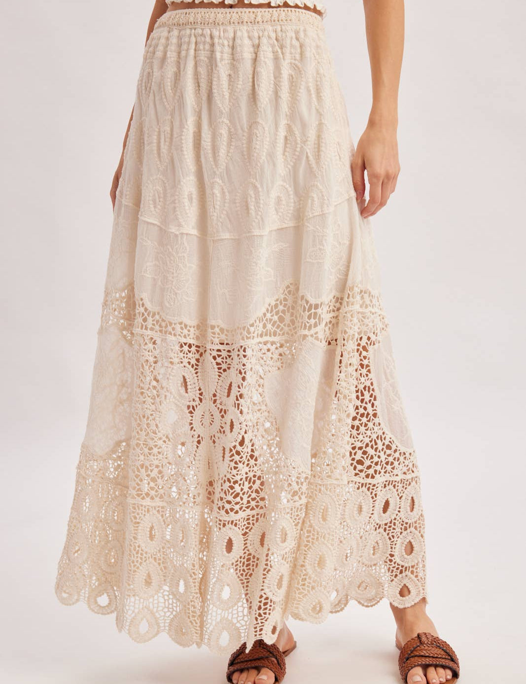 Santorini Crochet Maxi Skirt