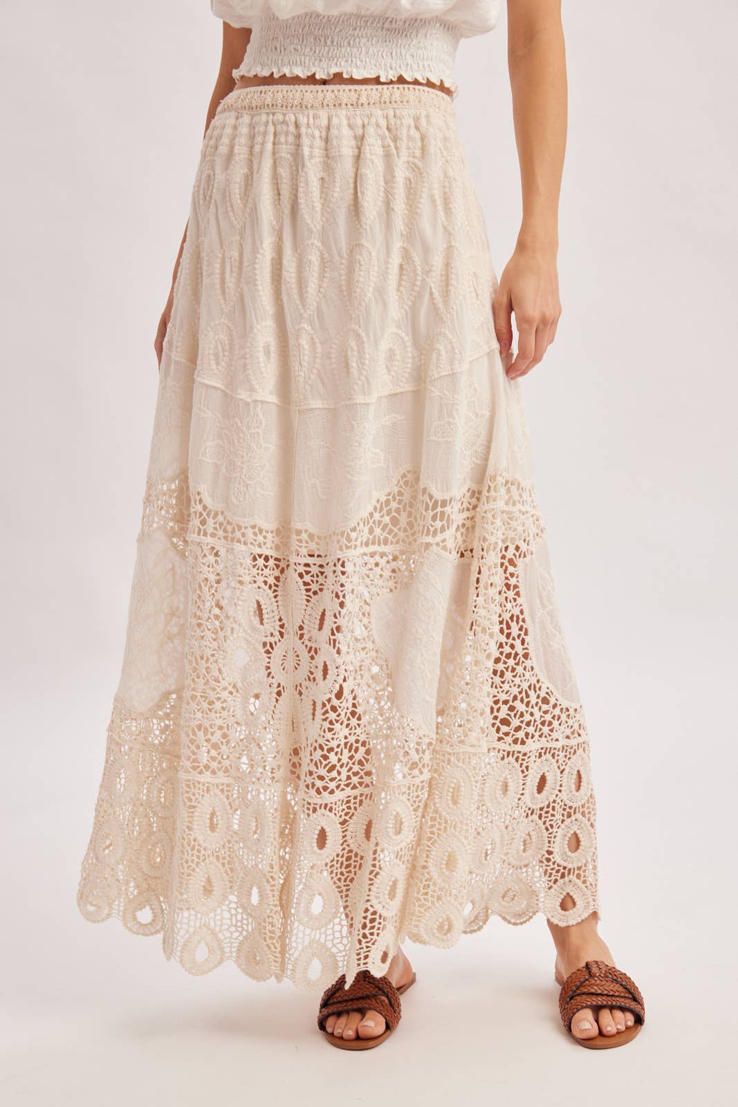 Santorini Crochet Maxi Skirt