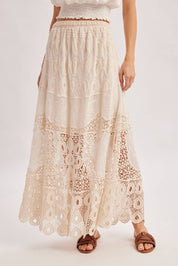 Santorini Crochet Maxi Skirt