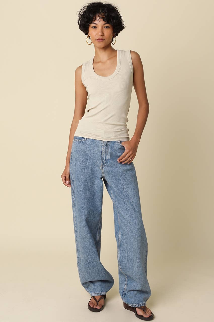 Kelsey Ribbed Scoop Neck Tank
