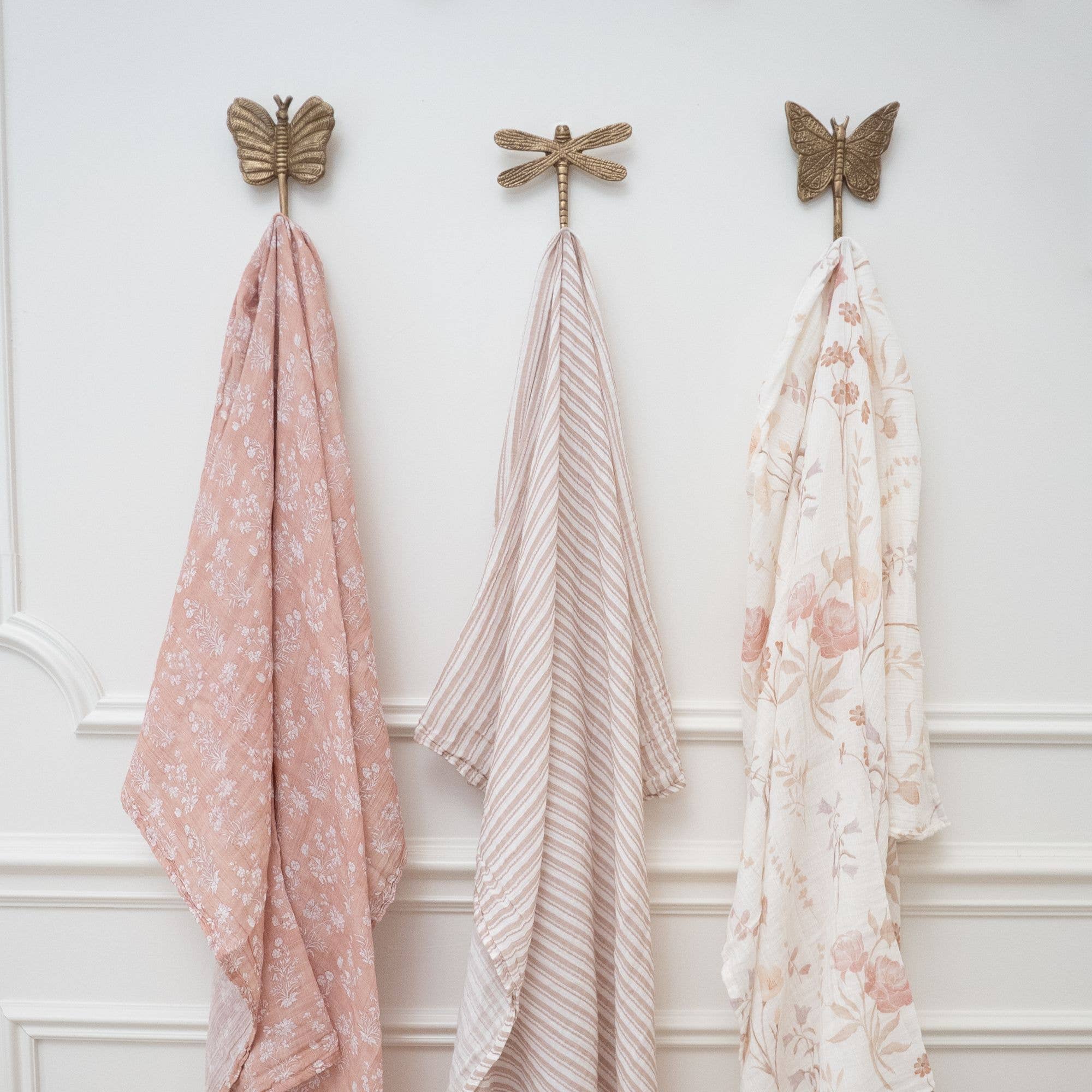 Violet Floral Muslin Swaddle Blankets