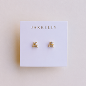 White CZ Double Stud Stack Earrings