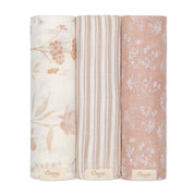 Violet Floral Muslin Swaddle Blankets
