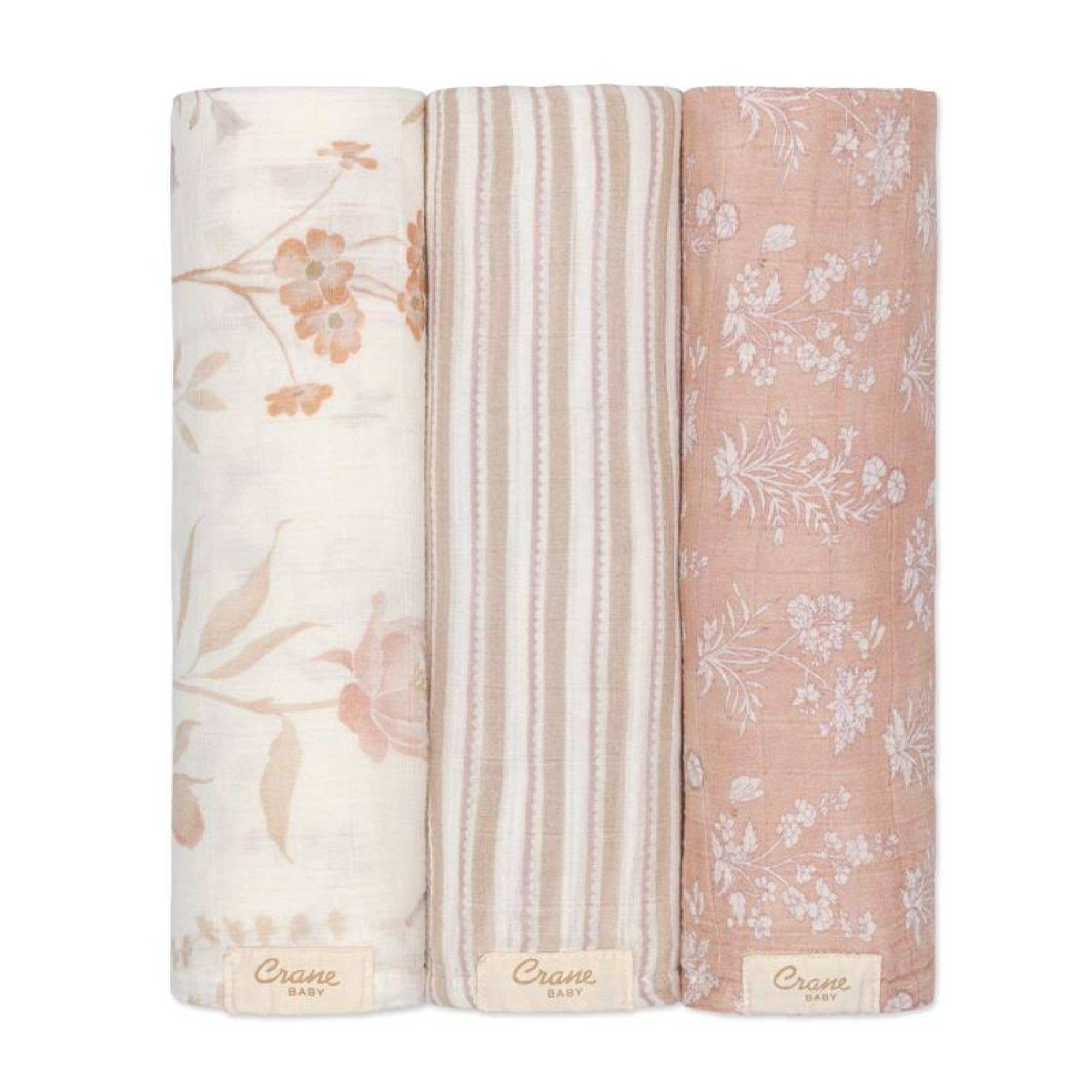 Violet Floral Muslin Swaddle Blankets