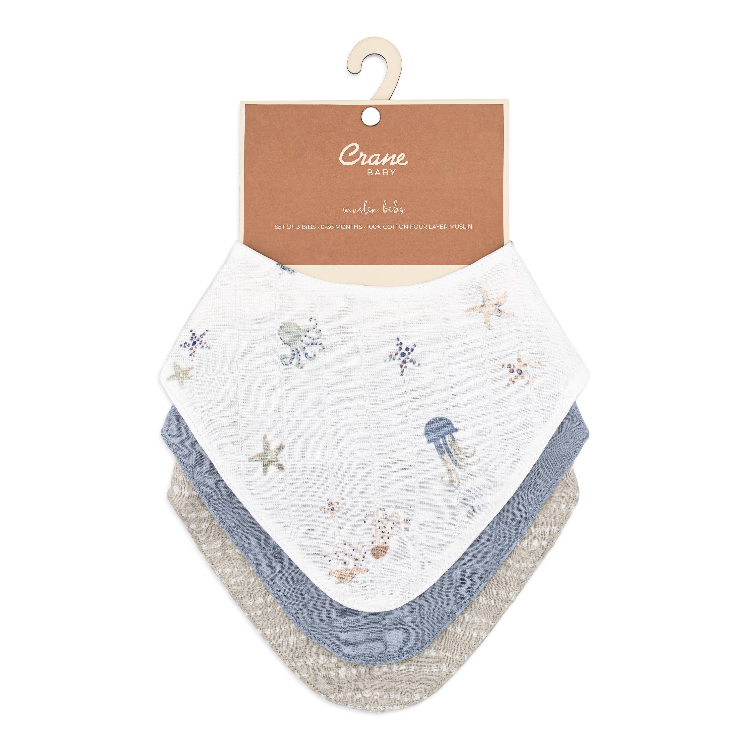 Cove 3-pc. Muslin Bib Set