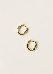 Small Gold Rectangle Hoop Earrings