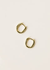 Small Gold Rectangle Hoop Earrings