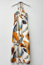 Printed Halter Midi Dress