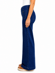 Safia Better Butter Wide Leg Jean with Patch Pockets
