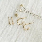 Dainty Dot Hoop & CZ Stud Earring Set