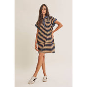 Aurelia Stripe Polo Mini Dress