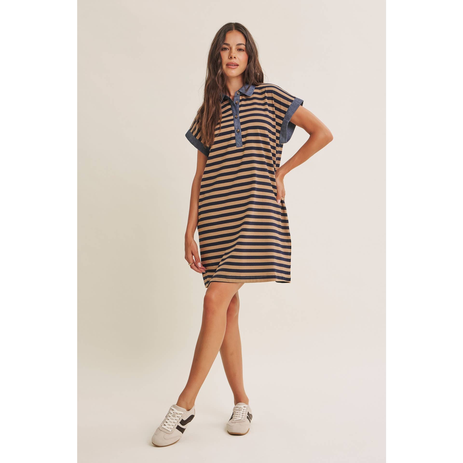 Aurelia Stripe Polo Mini Dress