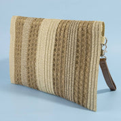 Arched Woven Straw Envelope Clutch