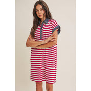 Aurelia Stripe Polo Mini Dress