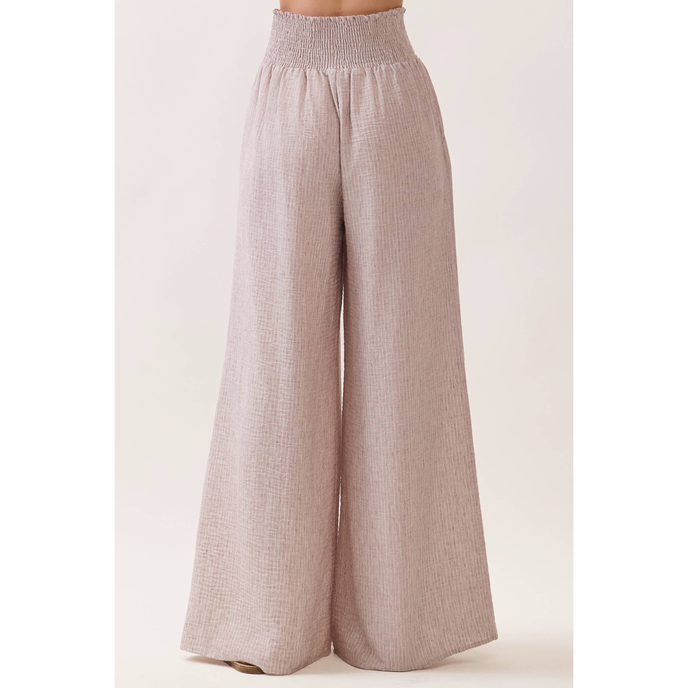 Ottilie Striped Smocked Waist Wide Leg Pants