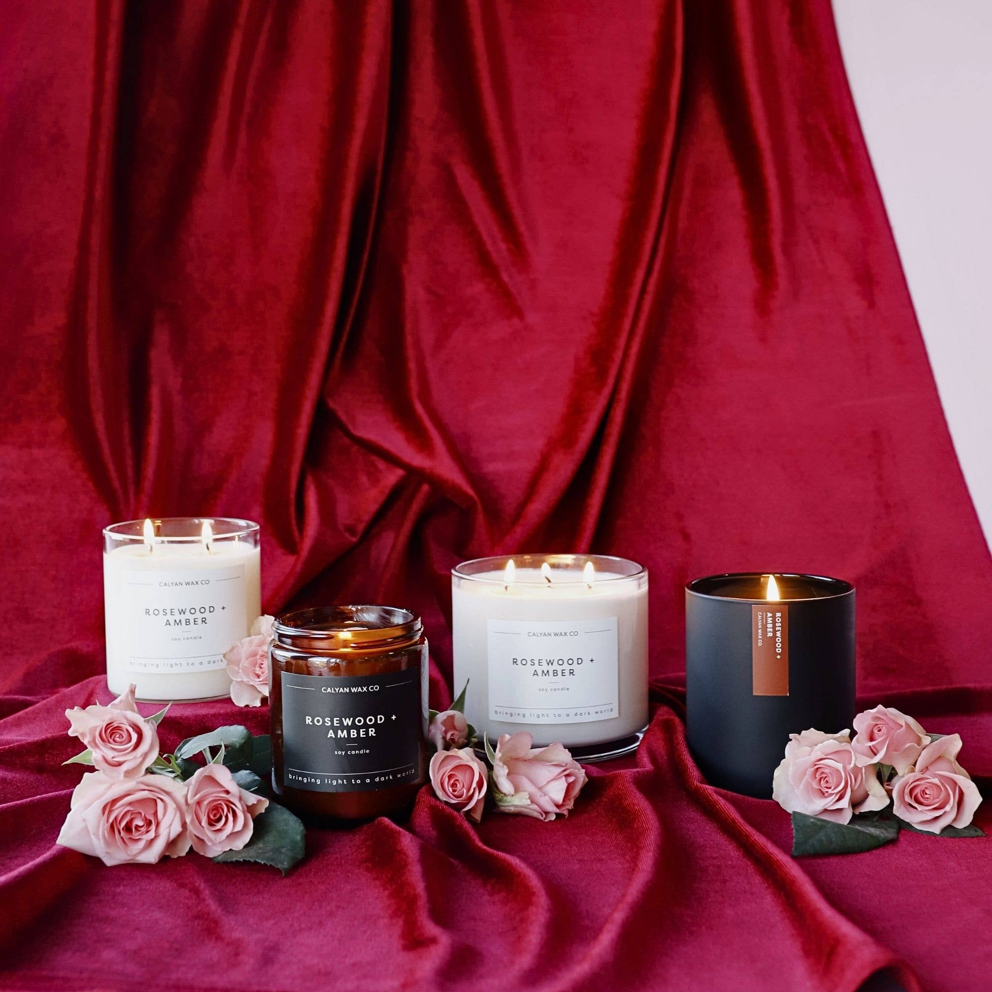 Rosewood + Amber 3-Wick Soy Candle