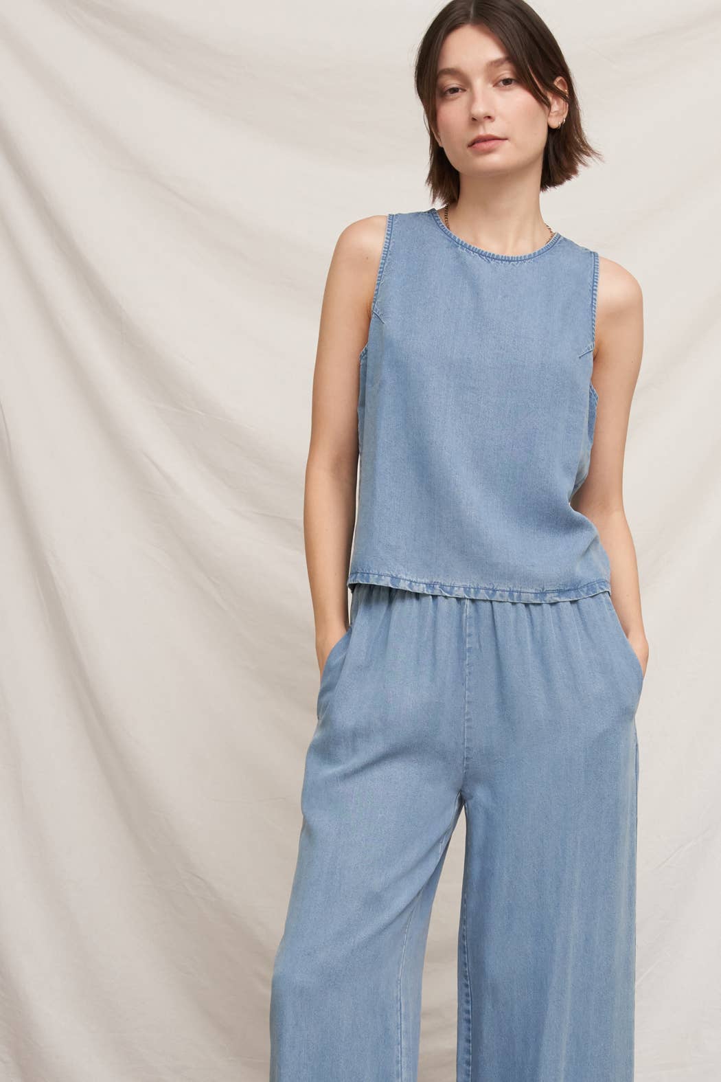 The Marina Denim Sleeveless Top