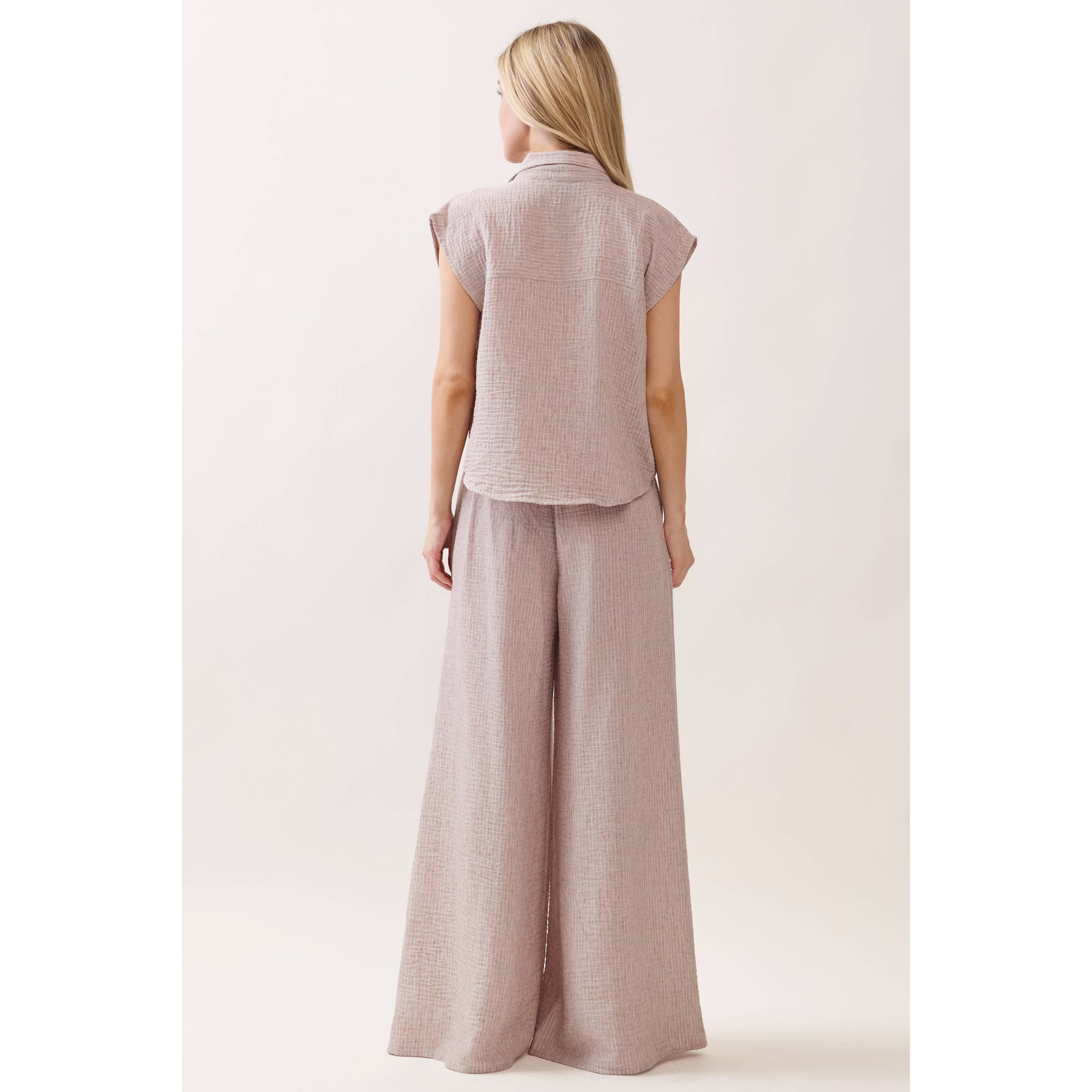 Ottilie Striped Smocked Waist Wide Leg Pants