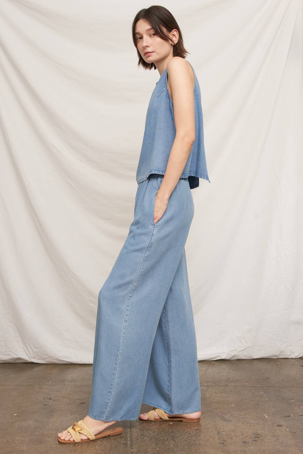 The Marina Denim Sleeveless Top