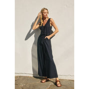 Vera Linen V-Neck Jumpsuit