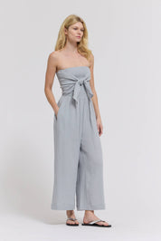 Solana Tie-Front Gauze Jumpsuit