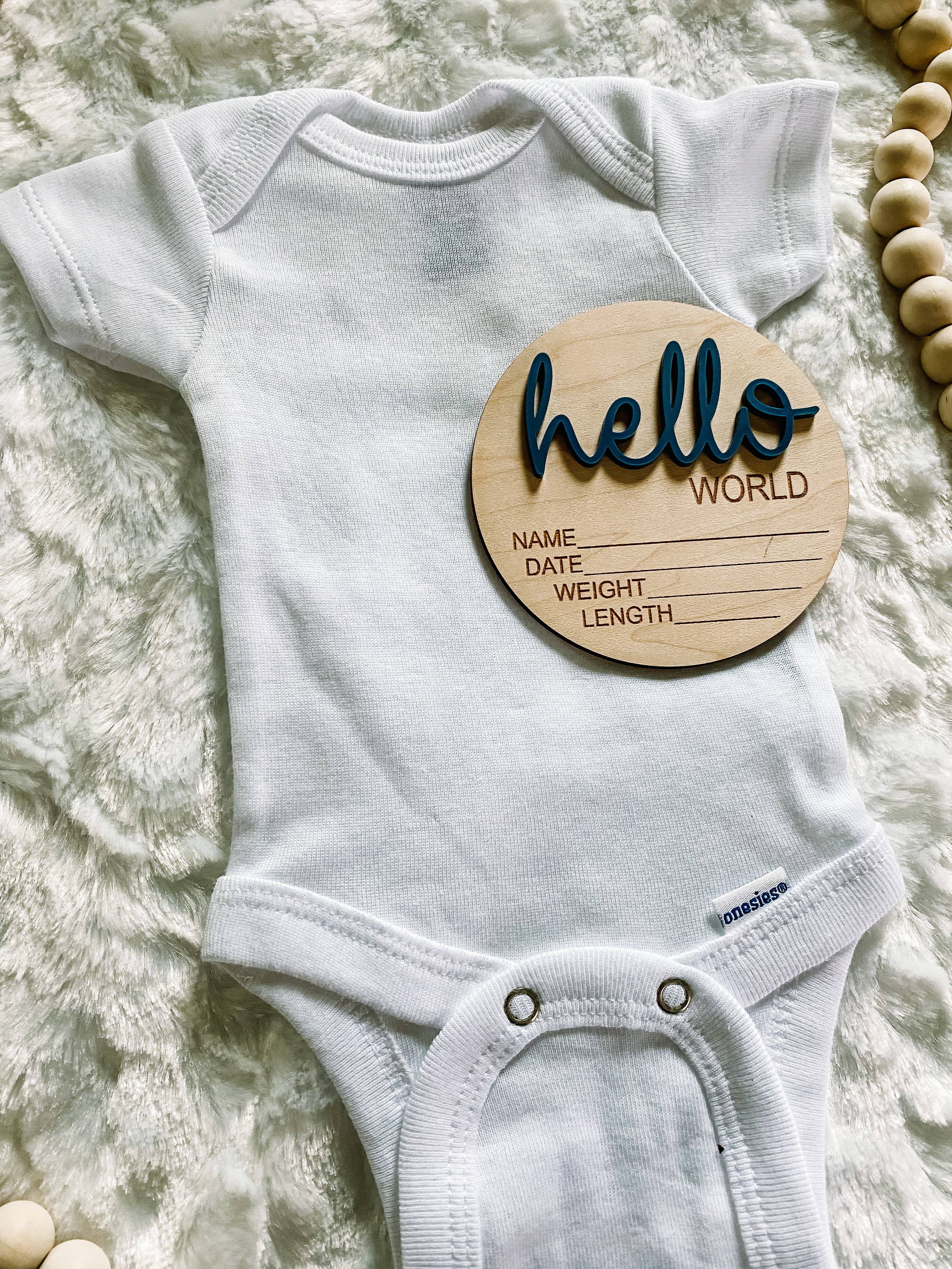 Hello World Announcement Wood Disc