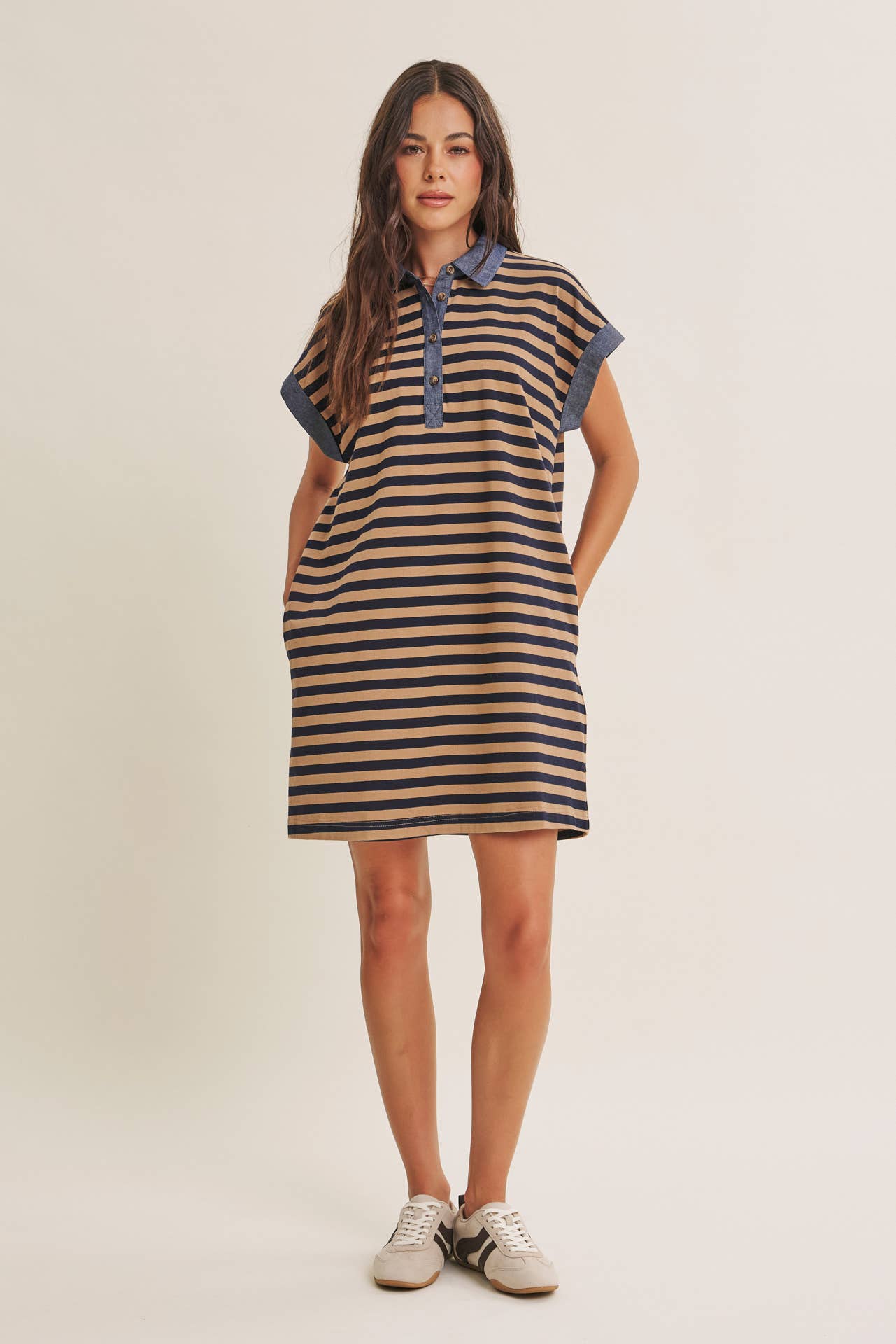 Aurelia Stripe Polo Mini Dress