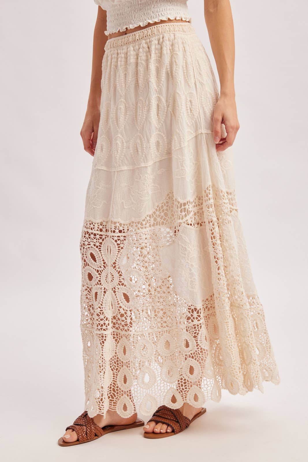 Santorini Crochet Maxi Skirt
