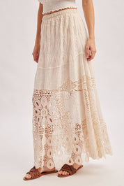 Santorini Crochet Maxi Skirt