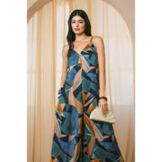 Palm Mirage Tie Back Detail Jumpsuit