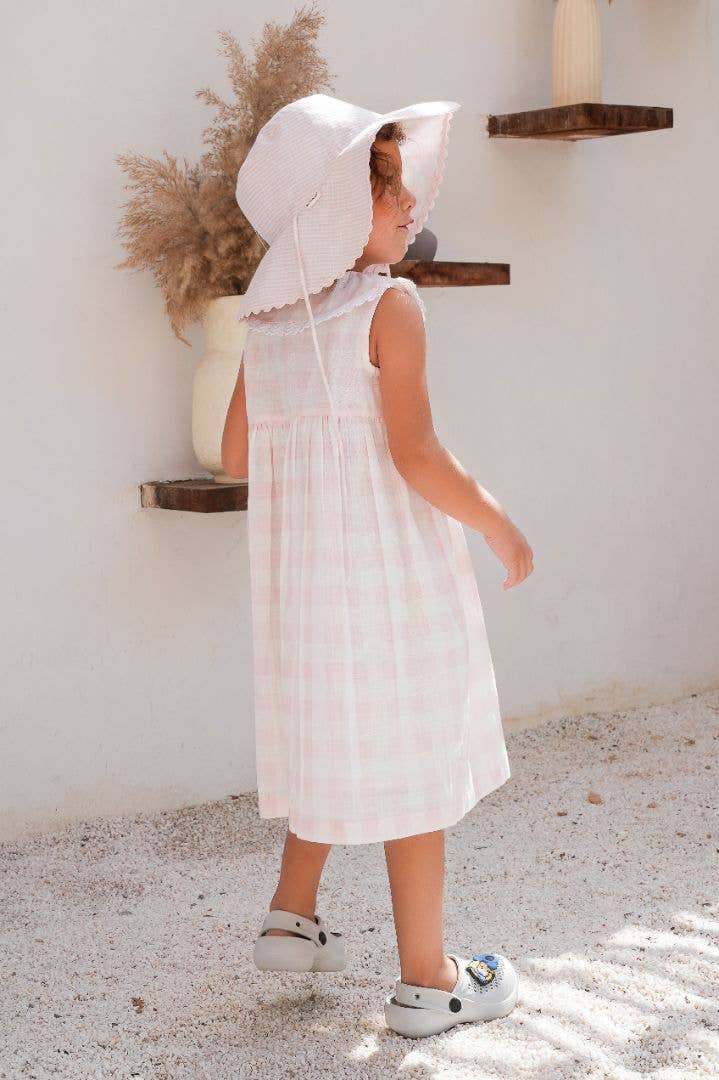 Oversized Collar Check Dress