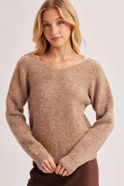 Esme Lace Back Ribbed Sweater