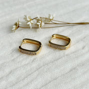 Everyday CZ Square Hoop Earrings