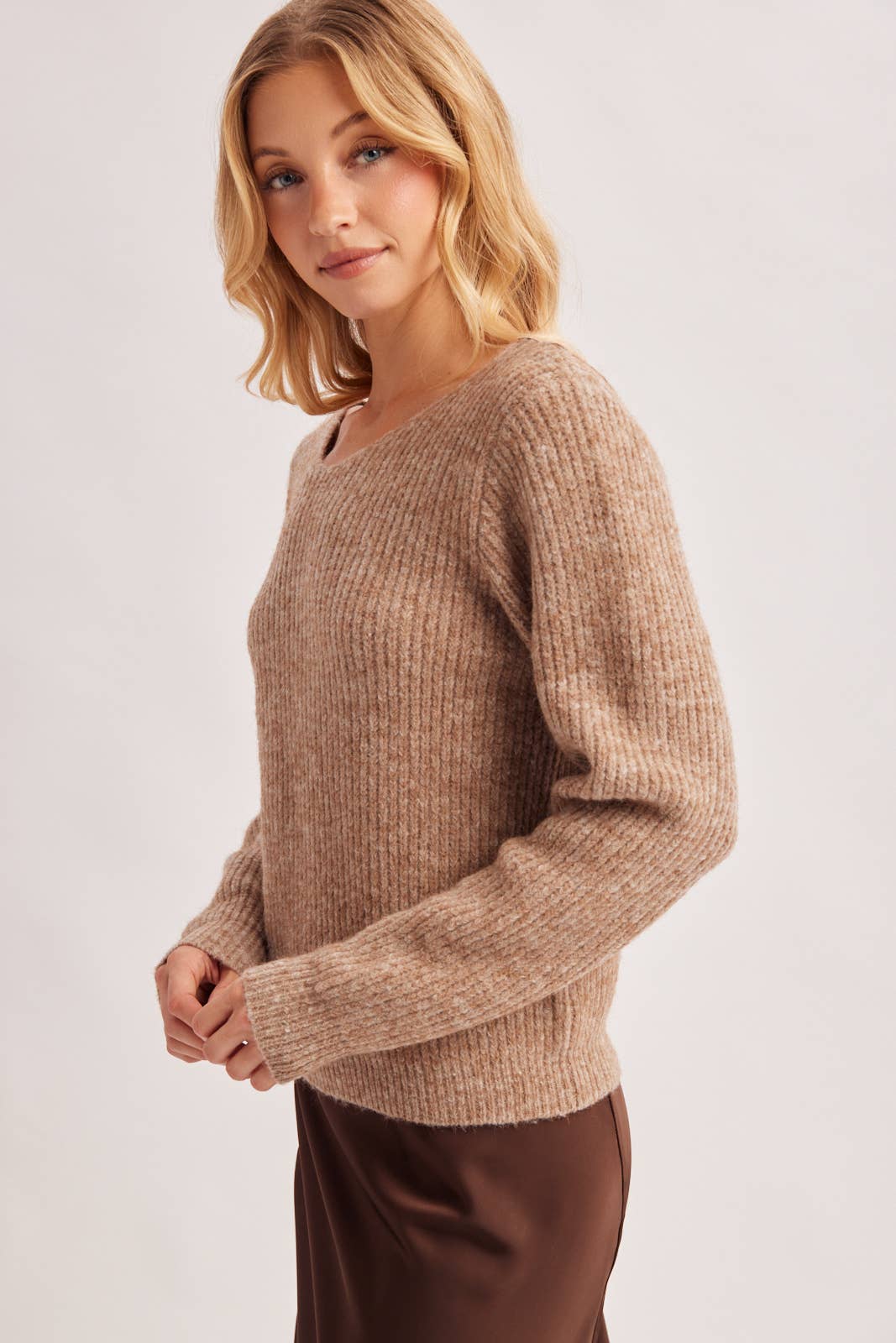 Esme Lace Back Ribbed Sweater