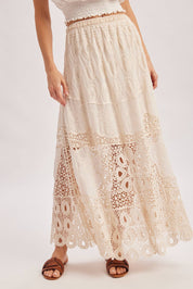 Santorini Crochet Maxi Skirt