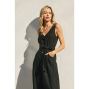 Vera Linen V-Neck Jumpsuit