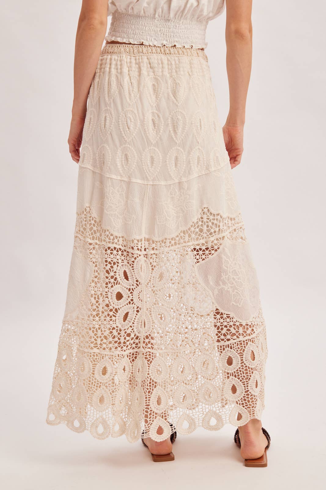 Santorini Crochet Maxi Skirt