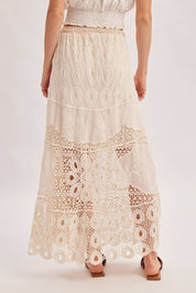 Santorini Crochet Maxi Skirt