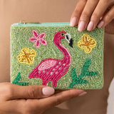 Seed Bead Flamingo Coin Purse