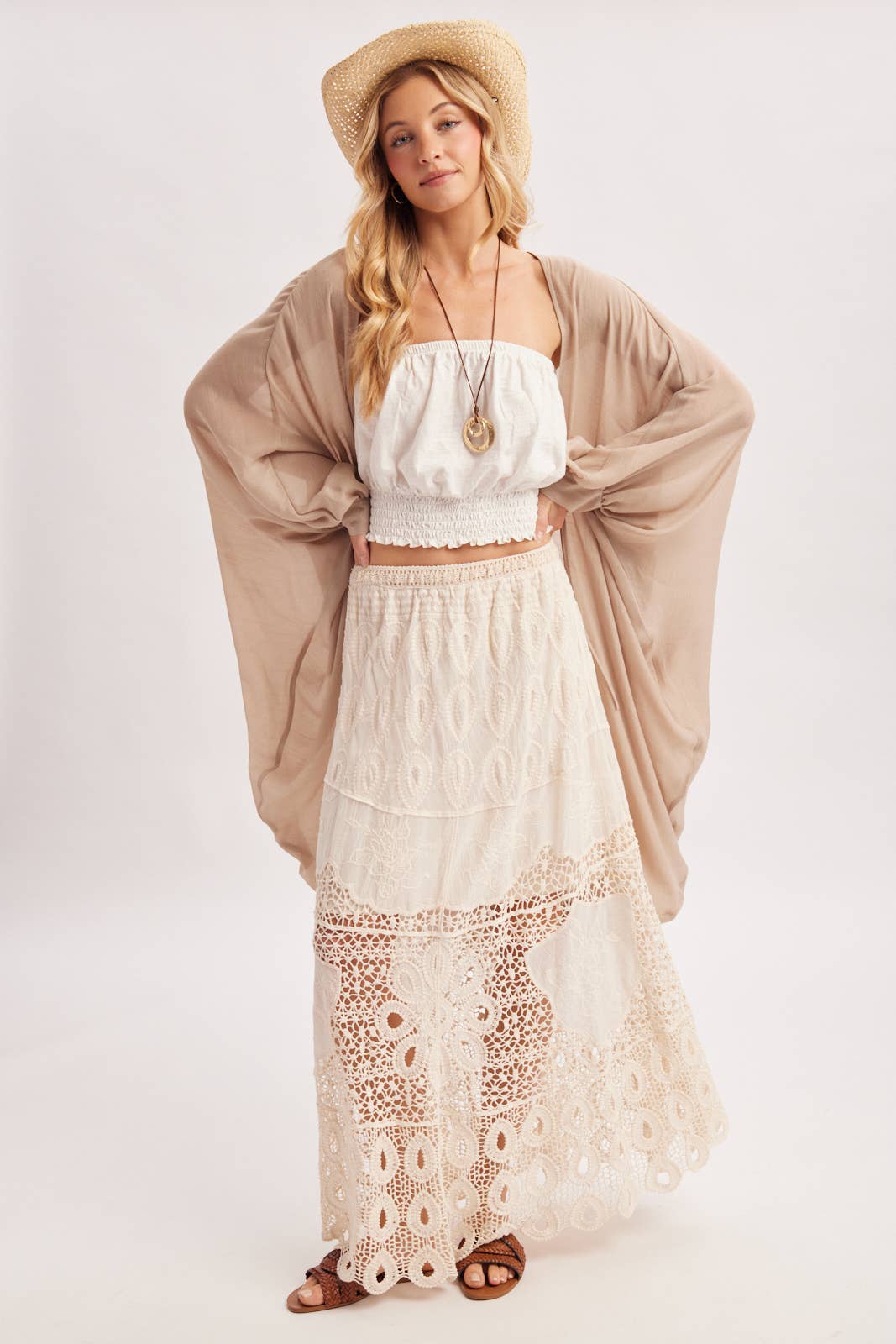 Santorini Crochet Maxi Skirt
